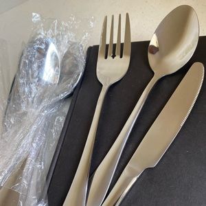 10 pieces large silver spoon forks and knifes set new